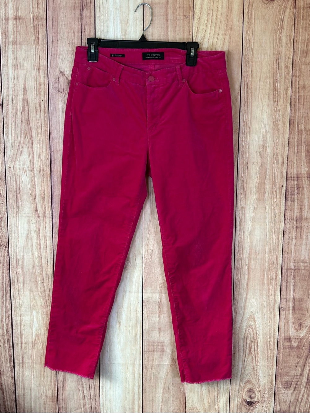 TALBOTS Women’s corduroy Jeans Sz 8 medium mid rise pink stretch $109 - Picture 2 of 16